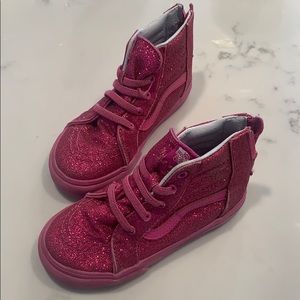 Vans girls pink glitter sk8 highs